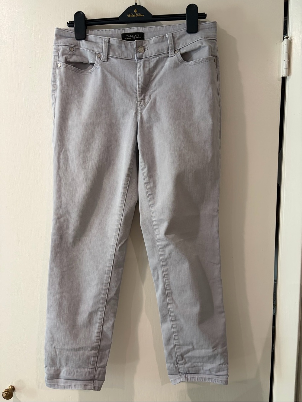 Talbots Light Gray Straight-Leg Five-Pocket Jeans